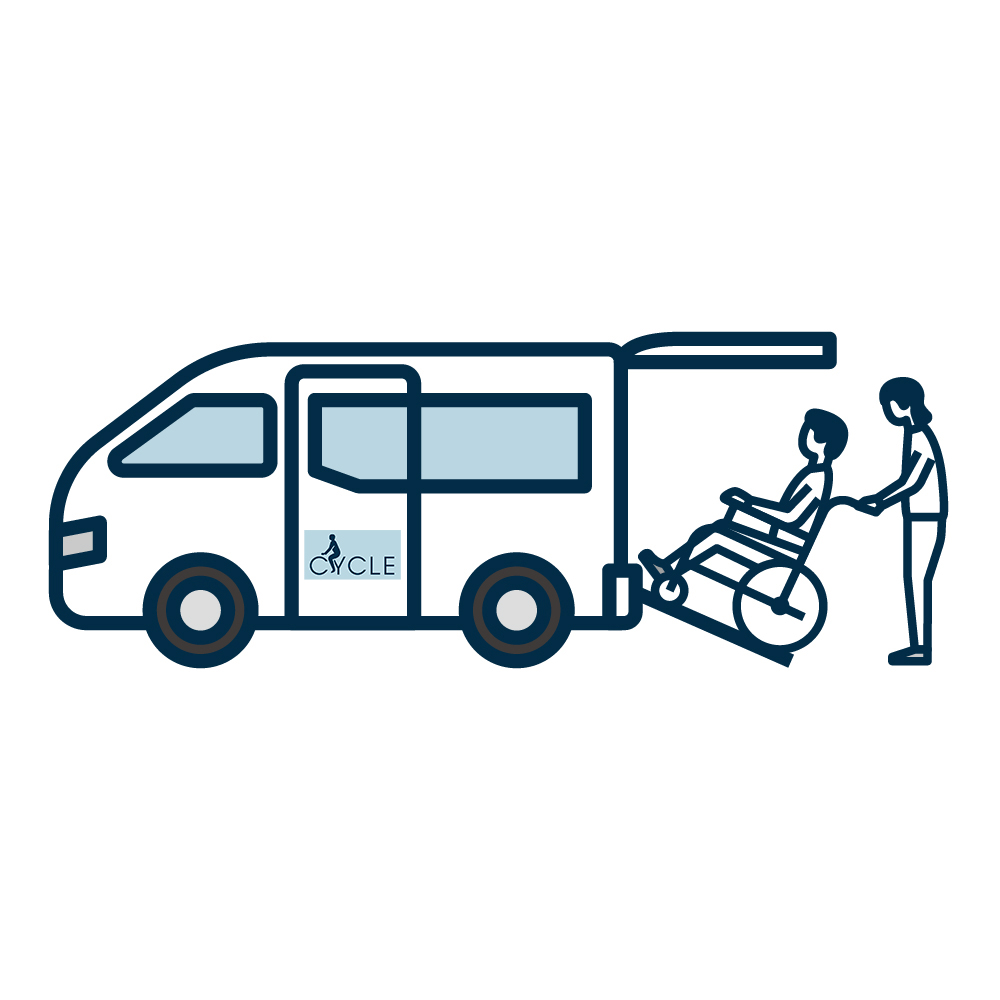 福祉車両・就労支援車両の整備のイラスト